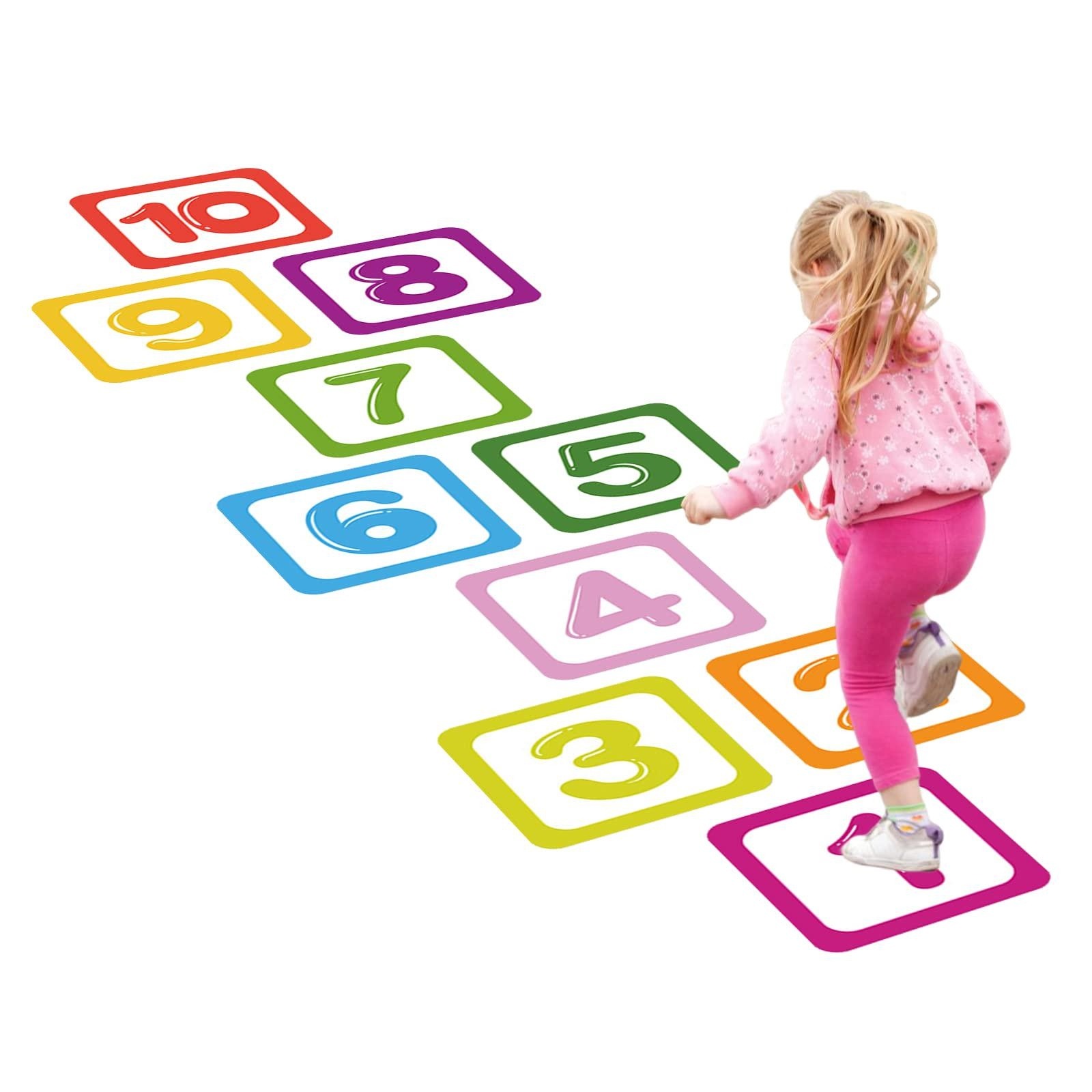 Kids Education Nursery - Hopscotch Floor Stickers 1-10 Numbers -
