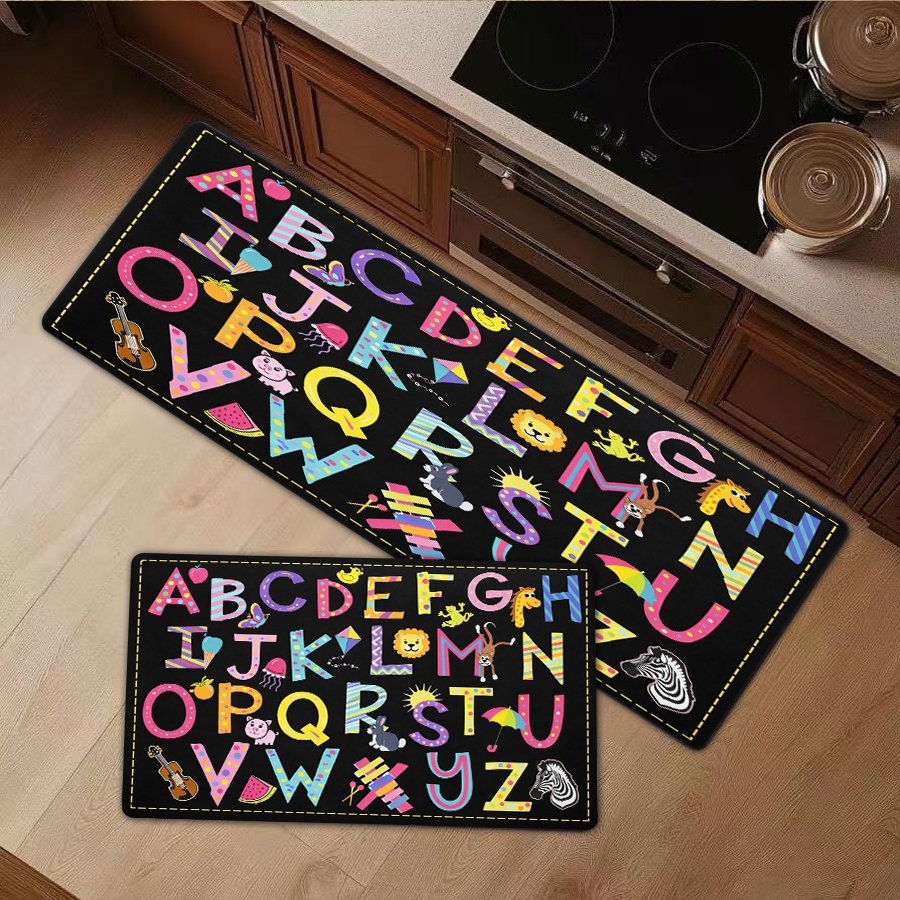 Kids Education Nursery - 1/2/3Pcs Flannel Kitchen Mat—Alphabet Educational Area