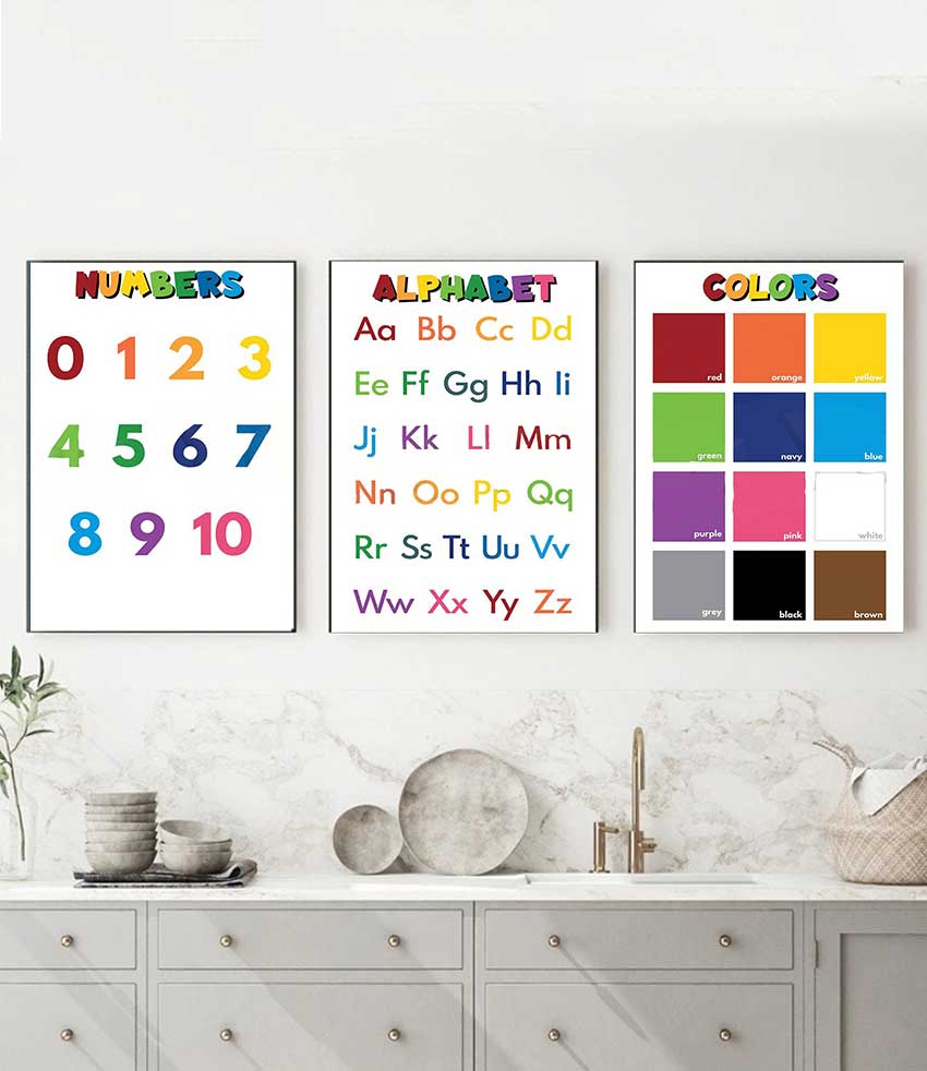 Kids Education Yes - 1pc frameless Kids Educational Classroom Posters,