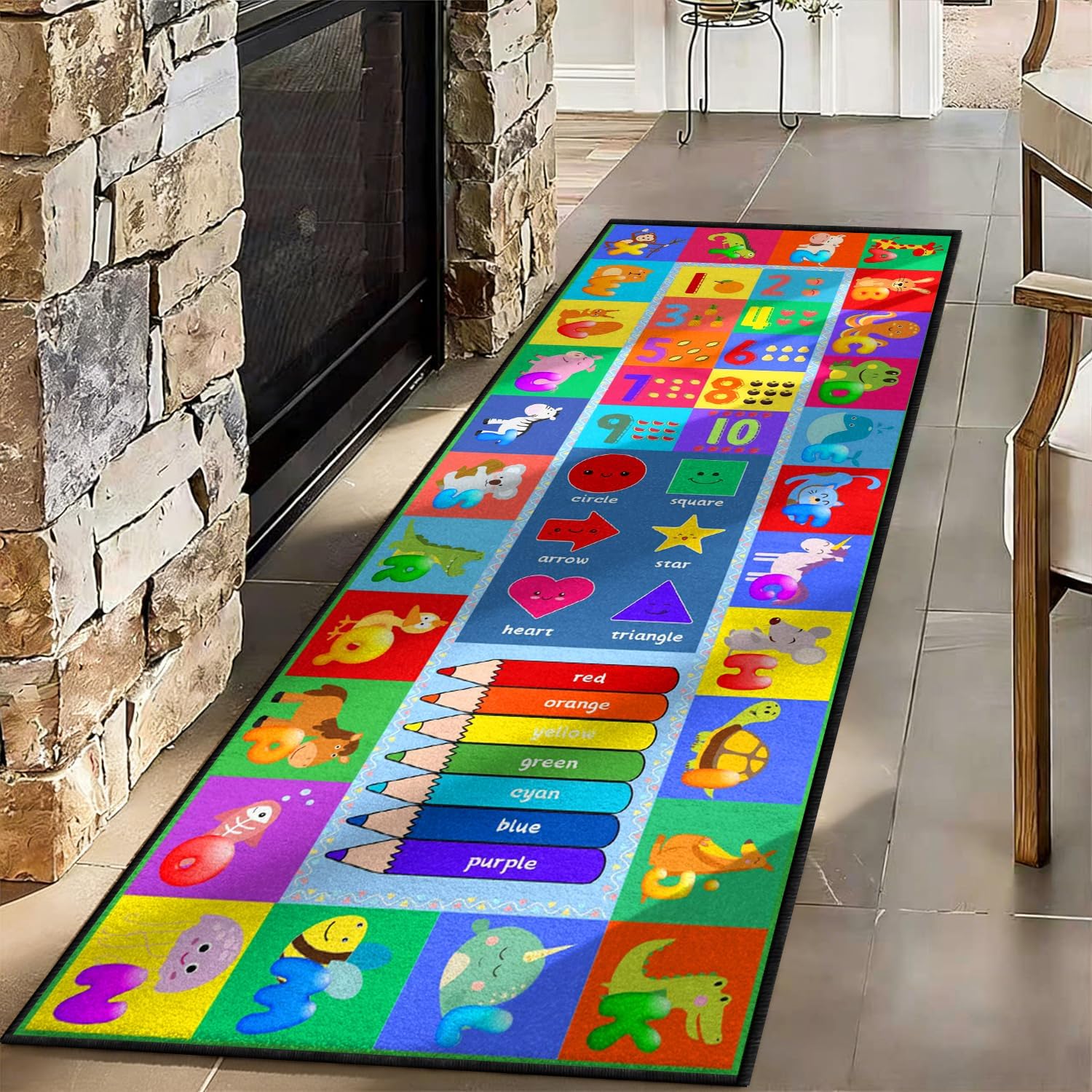 Educational Kids Runner Rug wi - đánh giá và giá Kids Education Nursery