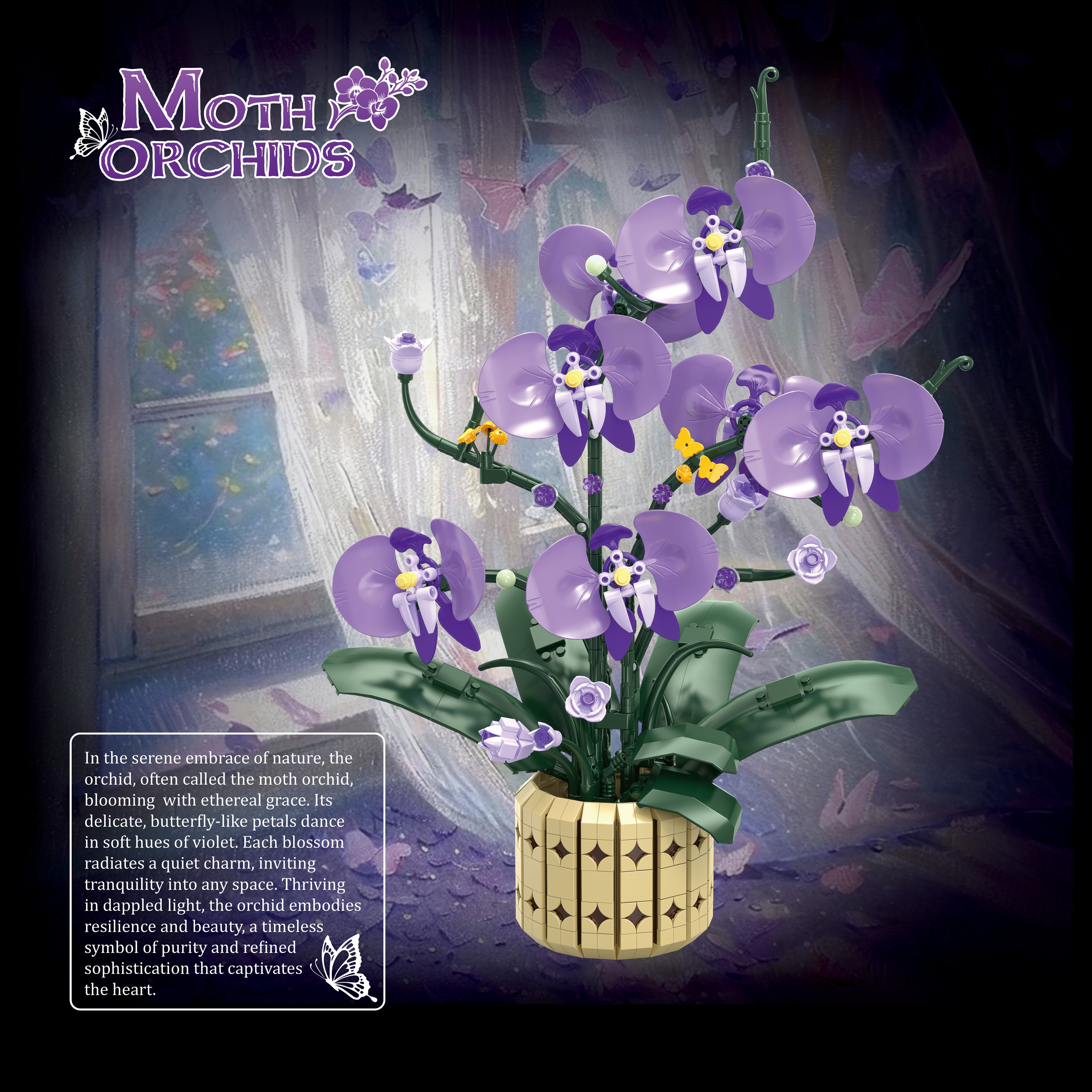 832PCS Phalaenopsis Orchid MOC - đánh giá và giá Orchid Kids Education