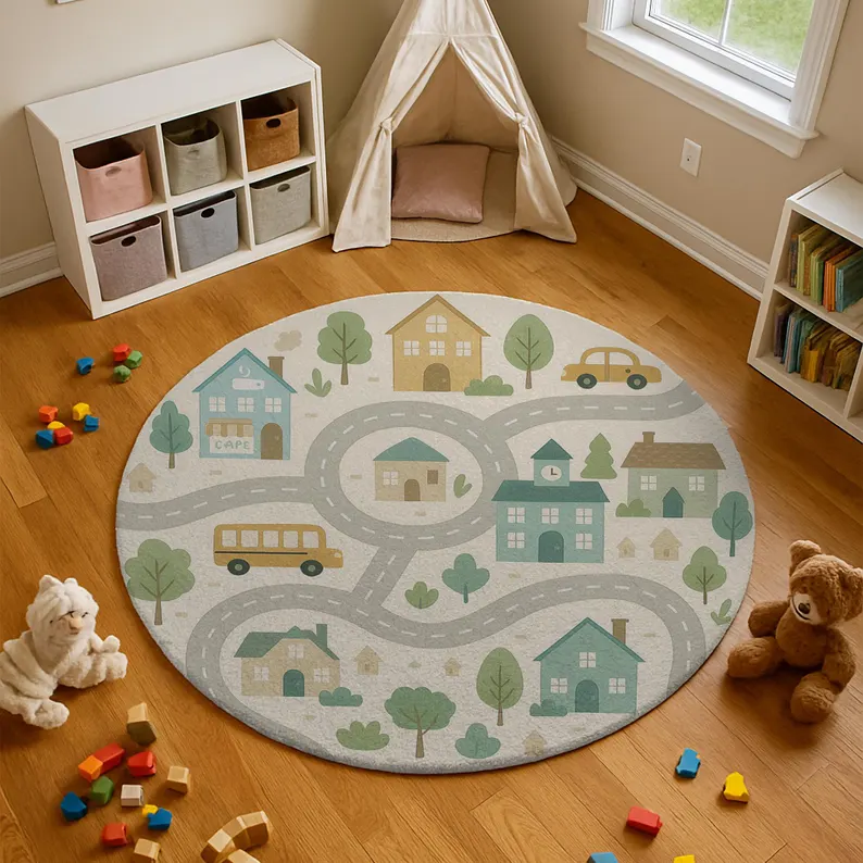 Kids Race Track Rug Round Toy  - đánh giá và giá Kids Education Nursery