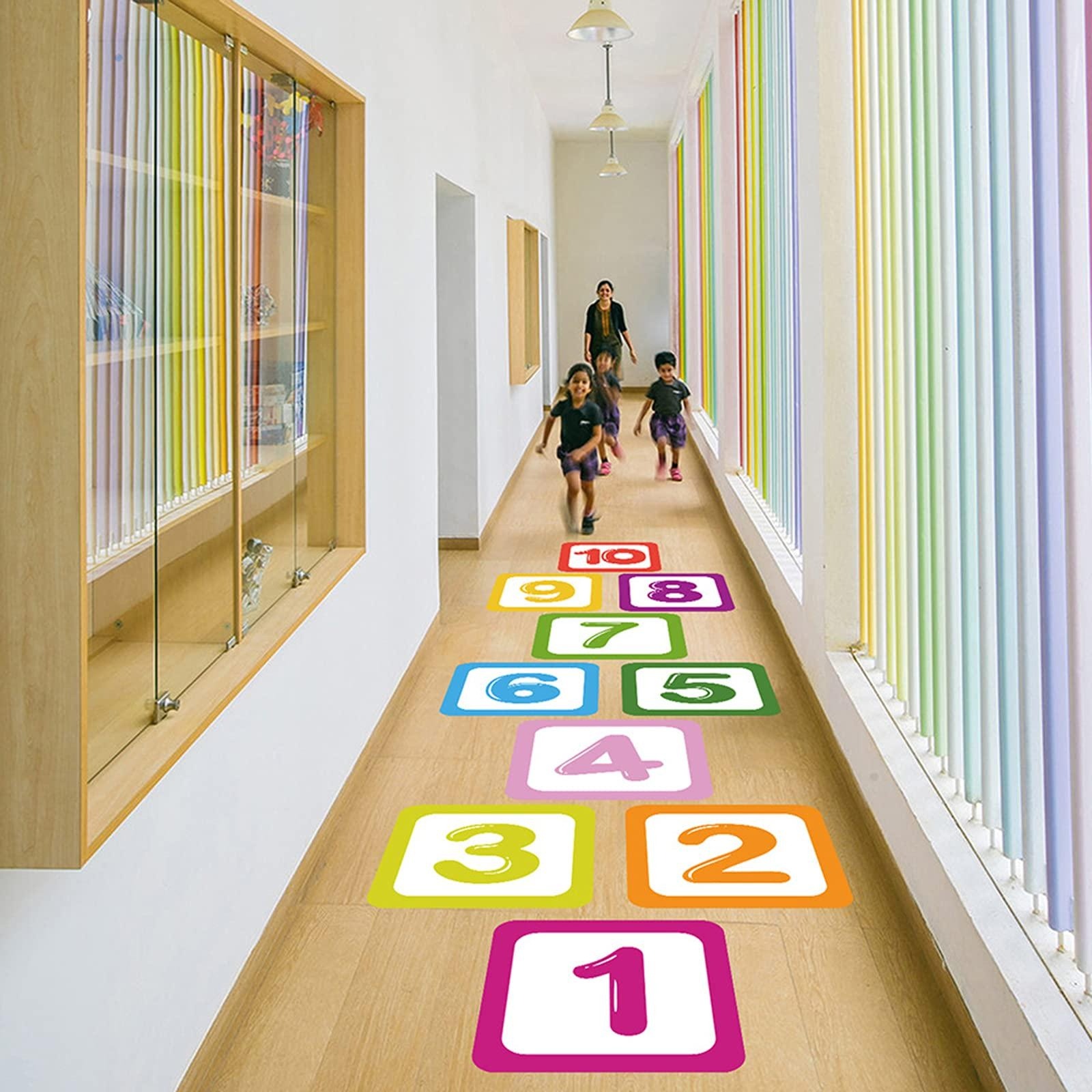 Hopscotch Floor Stickers 1-10  - đánh giá và giá Kids Education Nursery