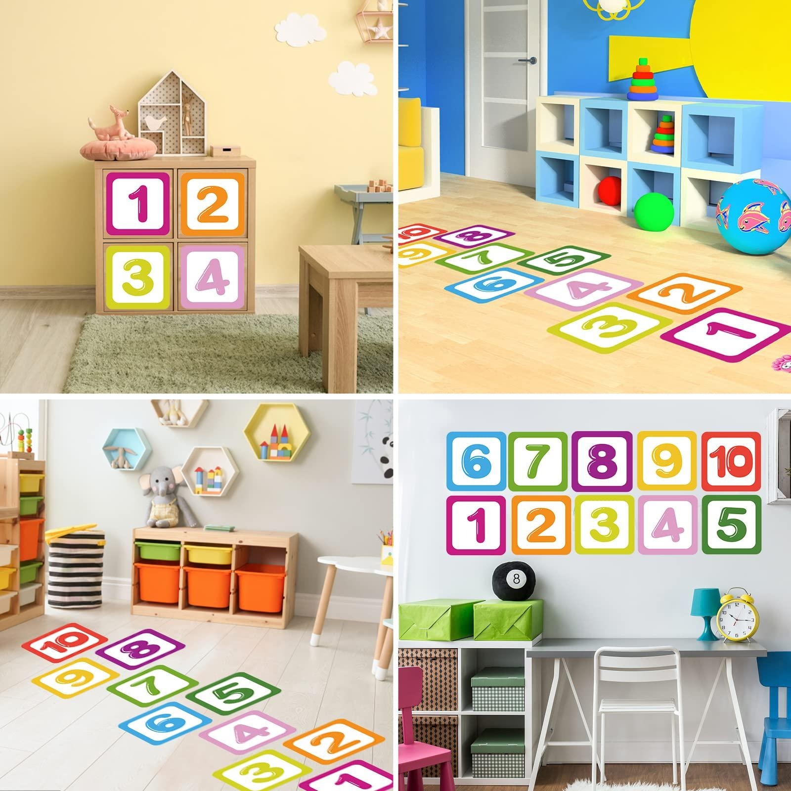 Hopscotch Floor Stickers 1-10  - đánh giá và giá Kids Education Nursery